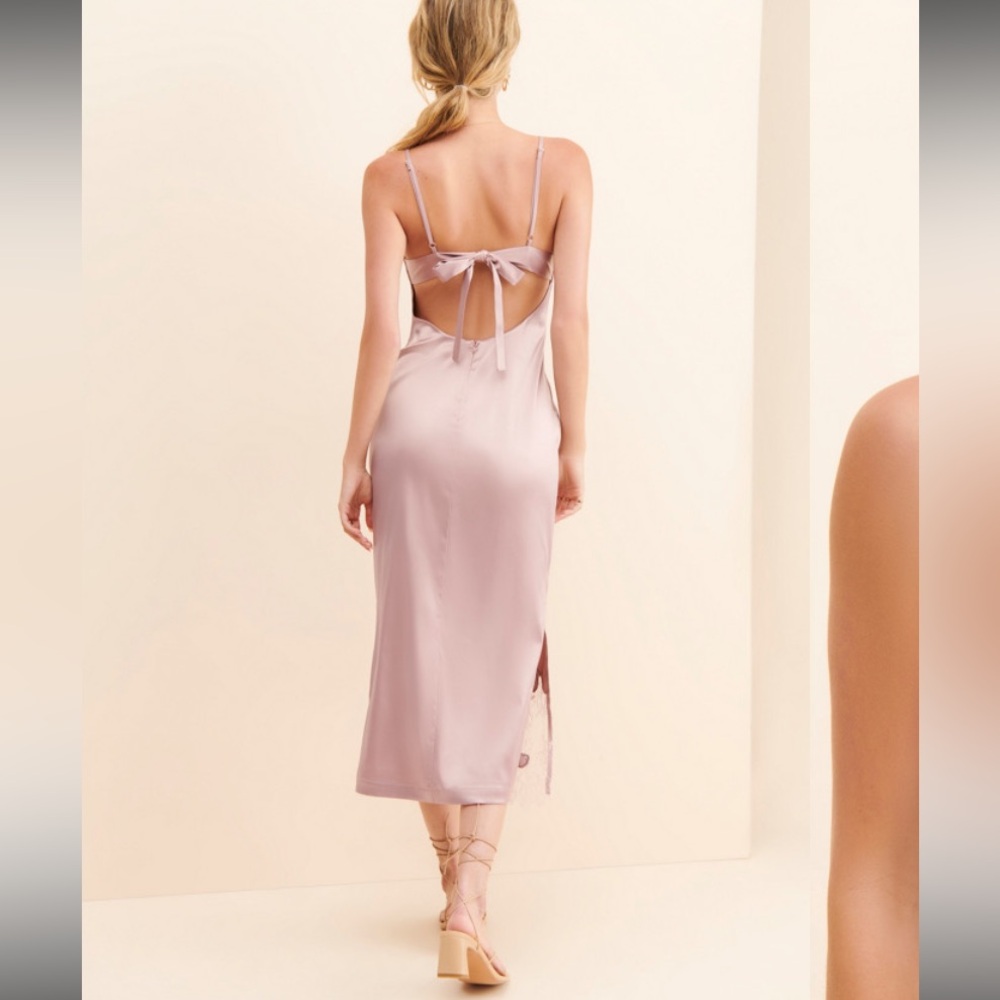 Allina Liu Pink Lace Slip Dress - Picture 4 of 7